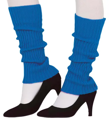 Productafbeelding van 80's Retro sportieve beenwarmers, aquablauw, carnavalaccessoire, houdt warm, kleur: blauw