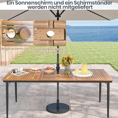 Immagine prodotto di Tavolo da giardino - Tavolo per terrazza - Tavolo da pranzo in legno - Tavolo da esterno - Tavolo in legno di acacia - Per 8 persone