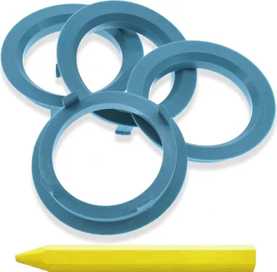 Produktbild von 4X Zentrierringe 70,1 x 56,1 mm Hellblau + 1x Reifenkreide für AEZ Dezent uvm.
