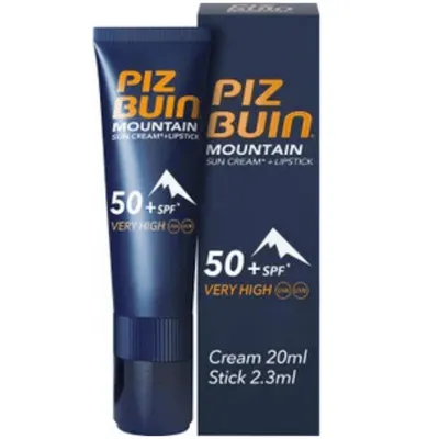 Obrázek produktu pro Piz Buin Mountain Cream + Lipstick Factor (SPF) 50+30 - Zonnebrand Cream