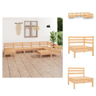 Produktbild von vidaXL 9-tlg. Garten-Lounge-Set Massivholz Kiefer -  Gartenmöbel-Sets