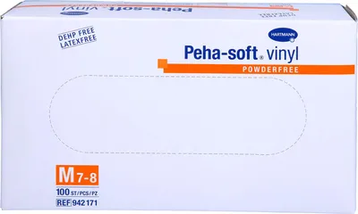 Produktbild von Peha-soft vinyl puderfreie Untersuchungshandschuhe aus Vinyl Gr. M 7 - 8, 100 St. Handschuhe