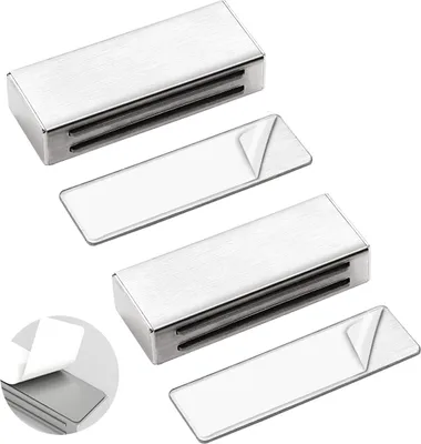 Produktbild von 2er Set selbstklebende magnetische Türschließer, ohne Löcher, einfache Montage, kein Bohren für Schranktüren erforderlich.