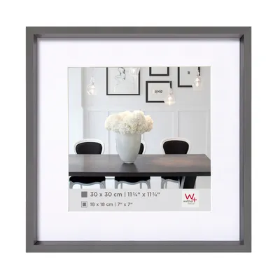 Immagine prodotto di Walther Steel Style telaio in plastica 30x30 cm acciaio con passe-partout 18x18 cm