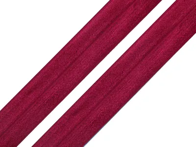 Produktbild von 25m Falzgummi 20mm Faltgummi elastisches Einfassband Schrägband Saumband Farbwahl, Farbe:rubinrot