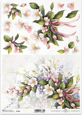 Produktbild von ITD Reispapier Decoupage Bastelpapier Serviettentechnik-R2381 Blumenkomposition, Blumen