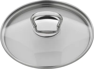 Produktbild von Pannendeksel 16 cm mit Glasdeckel, quadratischem Metallgriff, hitzebeständig, spülmaschinenfest