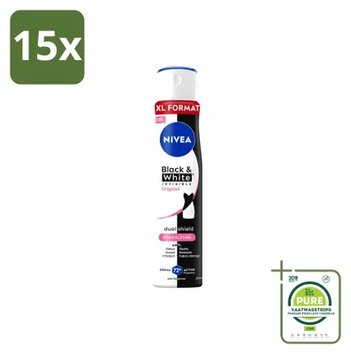 Produktbild von 15 x NIVEA Deospray Invisible Black & White Original - 250 ml - Großpackung - 15 Stücke