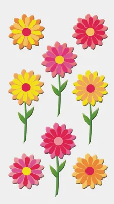 Produktbild von Sticker-Mix Blume 1 Blatt Packung mit 6 Stück