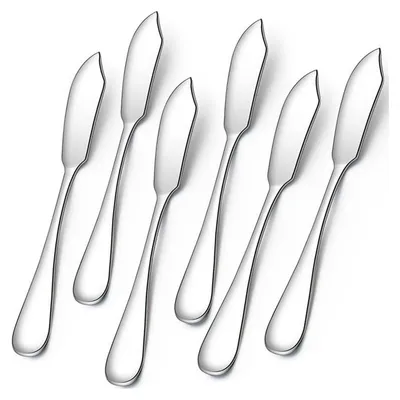 Produktbild von 6 Stück Buttermesser, Käsemesser, Käseaufstriche, 5,91 Zoll Mini-Küchenmesser aus Edelstahl für Brötchen, Frühstück (Silber)