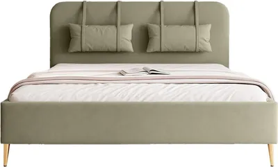Produktbild von FEDVE Polsterbett Rexal aus Velvet 180x200 cm, Olive