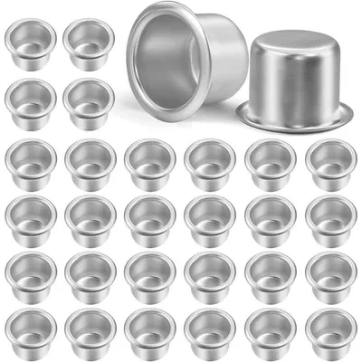 Produktbild von Kerzenhalter für Stabkerzen Silber 20mm 30 Stück Metall Kerzentüllen für Tischdeko Vintage