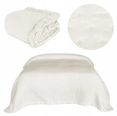 Produktbild von Łóżkoholicy Celia Pikierte Tagesdecke mit Rüschen 200x220 Creme