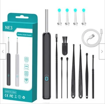 Produktbild von Ohrreiniger Hochpräzisions-Ohrenschmalz-Entfernungswerkzeug mit Kamera-LED-Licht Wireless Otoskop Smart Ear Cleaning Kit