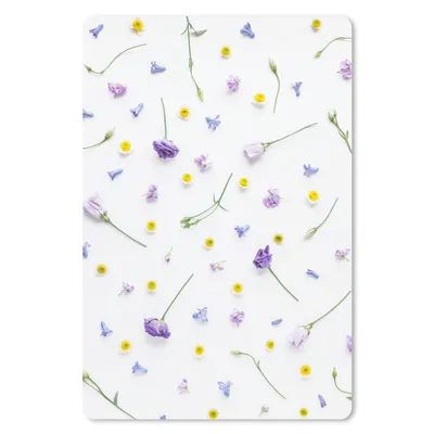 Produktbild von MuchoWow® Mauspad Mousepad Blumen - Lila - Gelb 40x60 cm - Mousepads - Maus Mat - Pad - Mausunterlage - Schreibtisch Accesoire