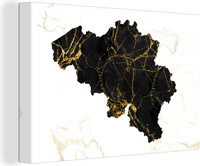 Obrázok produktu pre OneMillionCanvasses® - Výtlačky na plátne - 140x90 cm, Mapa - Belgicko - Mramor, nástenná umelecká tlač dekorácie na stenu