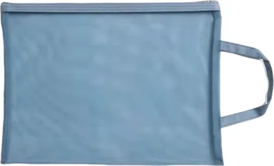 Produktbild von Federmäppchen aus Netzstoff mit Umhängeband, transparente Aktentasche, transparente Sichtbarkeit, Reißverschlusstasche, Dokumententasche