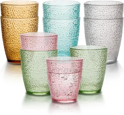 Imagen del producto de Vasos de acrílico, 300 ml, juego de 10 unidades, resistentes a roturas, ideales para picnics y camping