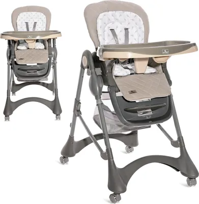 Produktbild von Lorelli Kinderhochstuhl mitwachsend Bellissimo, Kinderstuhl klappbar, verstellbarer Baby Hochstuhl, beige