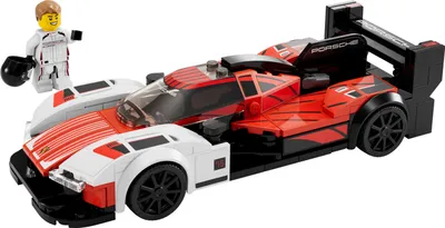 Produktbild von LEGO Speed Champions Porsche 963, Modellauto-Bausatz, Rennfahrzeug Spielzeug für Kinder, Sammelset mit Fahrer-Minifigur, Auto-Geschenk für Kinder 76916