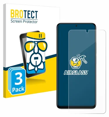 A product shot of a screen protector packaging and the screen protector itself on a smartphone.