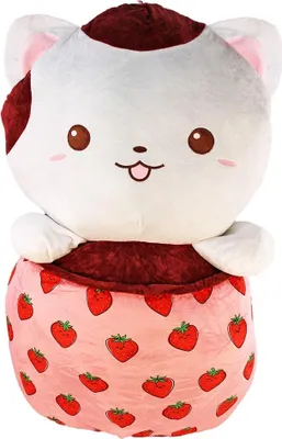 Produktbild von Katzen Kuscheltier im Bubble Tea rosa - ca. 60 cm