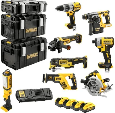 Image de Pack 8 outils Premium XR 18V (4x5.0Ah) avec coffrets - DEWALT DCK853P4-QW