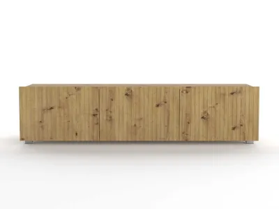 Zdjęcie produktu dla Szafka RTV Stojąca KOLDER Szerokość 150 cm Dąb Artisan Ryflowany Front Do Salonu KL-02-DAR