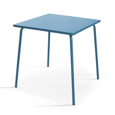 Produktbild von Quadratischer Gartentisch aus Metall Pazifisch blau - Oviala Palavas