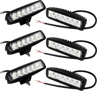 Immagine prodotto di Greenmigo 6x18W Auto Faro LED Faro da lavoro Offroad Faro ausiliario Auto DRL Lampada da lavoro Faro Spot Nero Alluminio pressofuso IP67