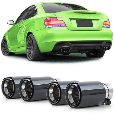 Für BMW 1er E81 E82 E87 E88 Auspuff Endrohr 4-Rohr 90mm Sport Carbon Schwarz in der Farbe Carbon von Carparts-Online GmbH