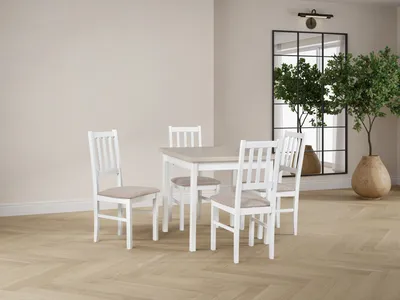 Produktbild von Esstisch, großer Familientisch, Küchentisch, rechteckiger Tisch, starker Holztisch, Esszimmermöbel, praktischer moderner Tisch Max 9, 80/80 cm, kaschmir