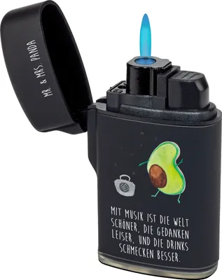 Produktbild von Mr. & Mrs. Panda Feuerzeug Avocado Tanzen - Schwarz - Geschenk, Party, Gasfeuerzeug, sturmfeuerzeug, Singen, Feuerzeuge, Musik, zigarettenanzünder, Urlaub, gas anzünder