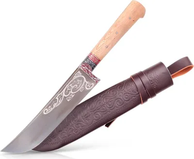 Produktbild von Usbekischer Messer – Pchak, 28 cm Hülsenstahl Kochmesser Handarbeit Küchenmesser