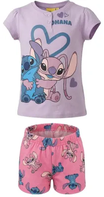 Produktbild von Disney Lilo und Stitch Kinder Mädchen Schlafanzug Pyjama Shirt Hose – Lila / 110