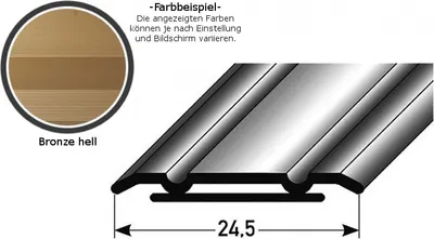 Produktbild von Übergangsprofil "Alkmaar"  /  Übergangsschiene, 24,5 mm breit, Aluminium eloxiert-bronze hell-2700-selbstklebend