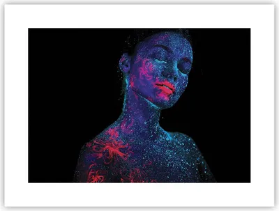 Produktbild von Poster - Poster ohne Rahmen - Frau Ultraviolett Glitzer - 40x30 cm - Wand Bild - Wanddeko - Wandbilder - Kunstposter - Wandposter - Bilder - Kunstdruck - Wanddekoration - Wandbild - P2XAA40x30-4527