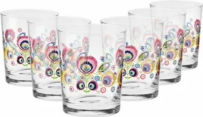 Produktbild von KROSNO Folk Bunt Wassergläser, 6er-Set, 250 ml