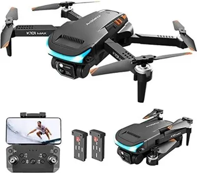 Image de Drone pour adultes avec caméra FPV HD 1080p, utilisation simple, maintien de l'altitude, atterrissage facile, évitement d'obstacles, réglage de la vitesse, mode sans tête, figures 3D, 2 batteries