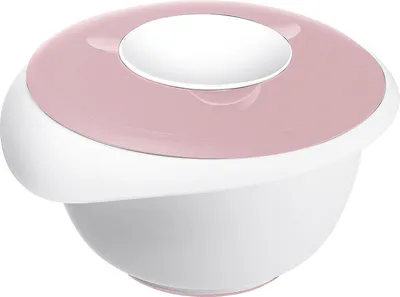 Obrázok produktu pre WESTMARK Rührschüssel mit zweigeteiltem Deckel 3,5l rosa/weiß
