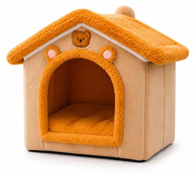 Produktbild von Haustierhöhle für Katzen und kleine Hunde Weiches Kuschelhaus 33 x 29 x 26 cm