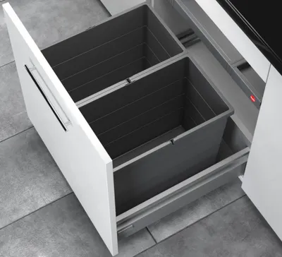 Obrázok produktu pre Hailo Allegro System – kuchynský odpadkový kôš na zabudovanie, 60 cm, zásuvka, 2x 28 litrov