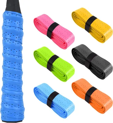 Imagen del producto de Juego de raquetas de tenis y bádminton, 6 unidades, con mango antideslizante, transpirable y de secado rápido, para deportes