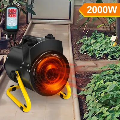Productafbeelding van Jopassy kasverwarming 2000W met temperatuurregelaar, geschikt voor tuinhuizen en kassen