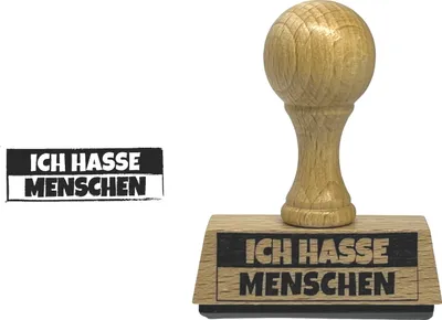 Produktbild von Ich hasse Menschen Holzstempel