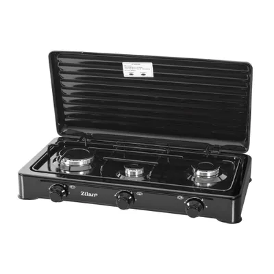 Obrázok produktu pre Plynový sporák Zilan 3 Flame | Campingový sporák | Varná doska | Plynový sporák | Čierna