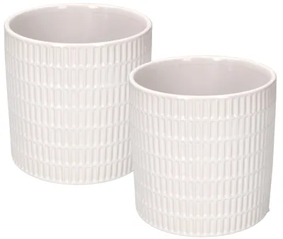 Immagine prodotto di KOTARBAU® Vaso in Vetroceramica, vaso interno per fiori e piante, forma cilindrica, 12 cm, set da 2