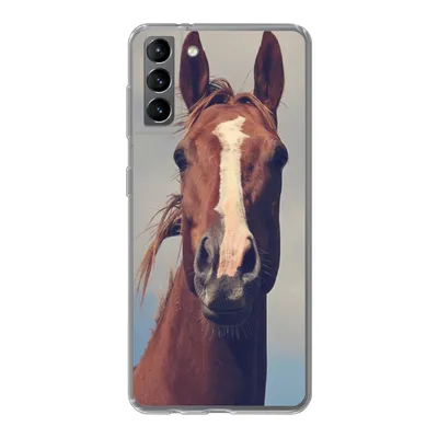 Produktbild von MuchoWow® Handyhülle Schutzhülle Hülle für Samsung Galaxy S21 Plus Pferd - Wolken - Porträt Silikon Softcase Handy Hülle - Handy-Tasche