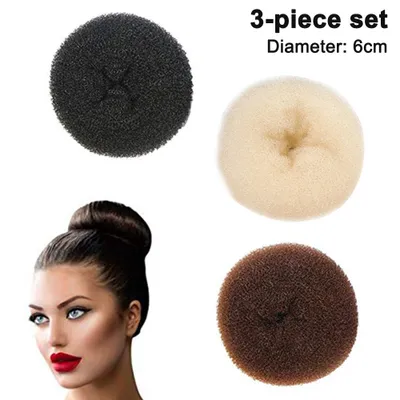 Produktbild von 3pcs Haarschmuck Haarunterlage Volumkissen Haarkissen Donut Rolle Knotenpolster Knotenkissen Dutt Hilfe Haarteil
