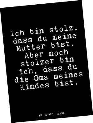 Produktbild von Mr. & Mrs. Panda Postkarte Ich bin stolz, dass... - Schwarz - Geschenk, Enkel Geburt, Sprüche, Großmutter, Mama, Ansichtskarten, Postkarten, Grußkarte, Fotokarte